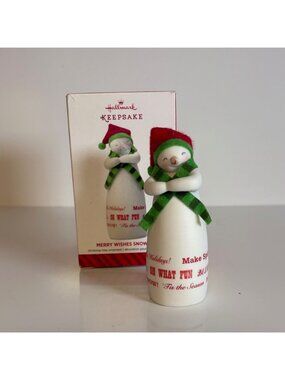 Hallmark Keepsake Merry Wishes Snowman Ornament 2014 Figurine 4in